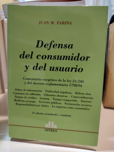 Defensa Del Consumidor Y Del Usuario. Farina