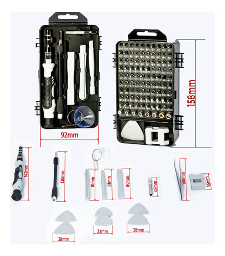 Conjunto De Chaves De Fenda De Precisão 115 Em1 Kit Reparo