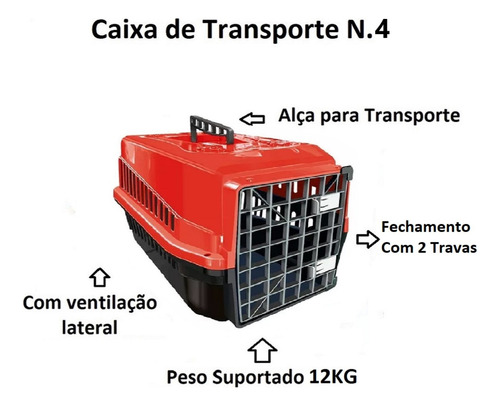 Caixa Transporte N4 Cães Pug E Gato E Tapete Higienico Dog