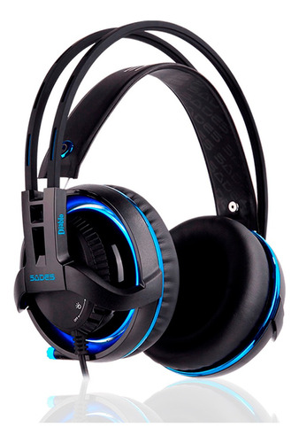 Audifono Gamer Para Pc Sades Diablo Negro/azul