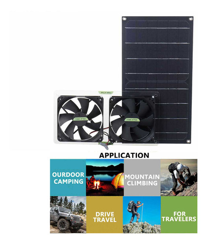 Panel De Ventilador De Escape Doble Solar Aplicaciones Fuera 