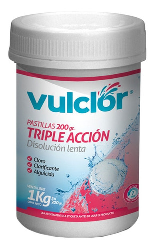 Triple Accion Pastillas 200gr X 1kg Vulclor Disolucion Lenta