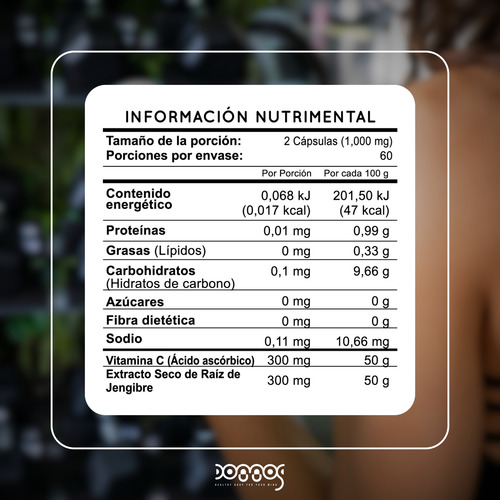 Vitamina C Con Jengibre 120 Cápsulas 500mg-suplementos Domos Sin Sabor