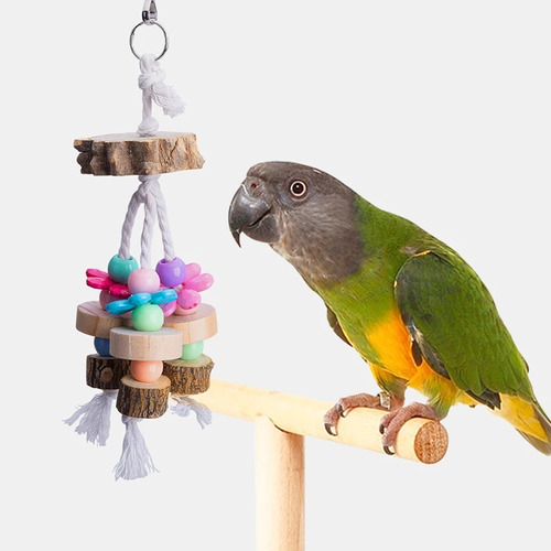 Juguete Colgante Para Loros, Pericos, Aves. De Madera 