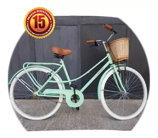 Bicicleta Con Porta Paseo Rodado 26 Dama Mujer Retro