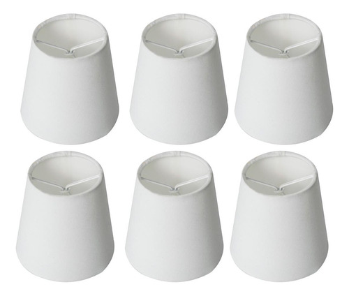 06 Mini Cupulas De Tecido Para Lustre Encaixe Na Lampada