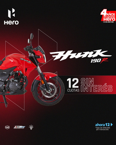 Imagen 1 de 16 de Hero Hunk 190r Fi Concesionario Hero Sport Motors No Ns Ybr