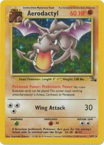 Aerodactyl 1/62 Holo Raro Pokemon Tcg