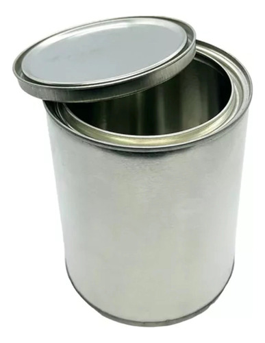 Lata De Pintura Vacia 1/4 Litro Con Tapa Plateada Hojalata