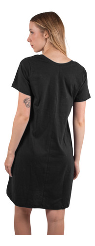 Vestido Corto Mujer De Algodon Liso Para Verano Plus Size