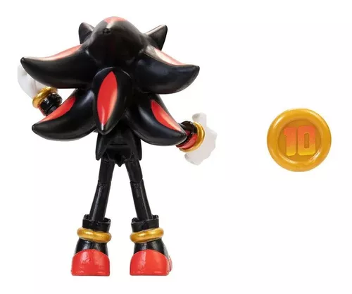 Boneco Sonic Shadow Preto 26cm Articulado Sega Coleção Caixa