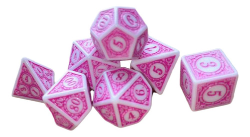2 X 7x Dados De Juego De Rosa