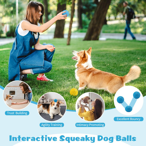 Juguete Para Perros Hippie Indestructible Squeaky Balls, Paq