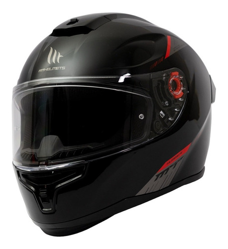 Casco De Moto Mt Helmets Hummer Solid Negro Brillo + Regalo