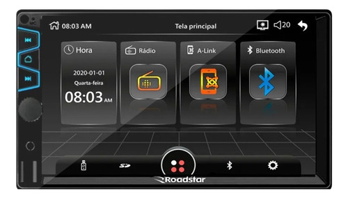 Central Multimídia Espelhamento Bluetooth Câmera Ré Rs404br