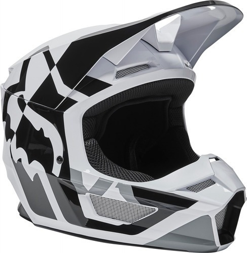 Casco Motocross De Niño Fox - Yth V1 Lux Helmet - Blanco - S