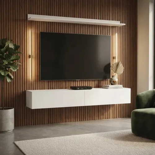 Maderatto Móveis Rack Suspensa para TV 75" com 2 Portas e Prateleira