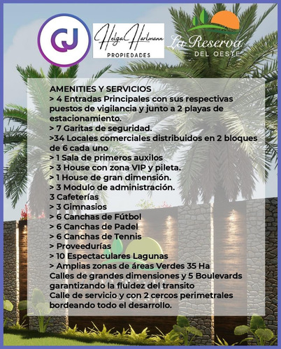 Venta / Lote Frente A Espacio Verde / La Reserva Del Oeste, General Rodríguez