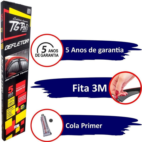 Imagem 5 de 10 de Calha De Chuva Defletor Tg Poli 04 Portas Palio 2000 2001..
