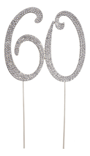 Topo De Bolo Com Strass Número 60