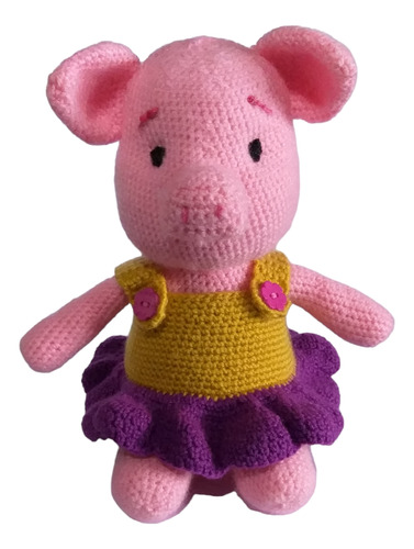 Chanchita, Amigurumi Hipoalergénico, Con Vestido Desmontable