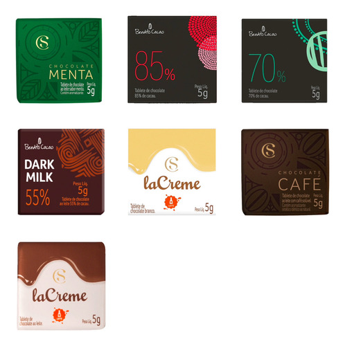 Chocolate Sortido Cacau Show sem sabor específico com sem agregado caixa 5 g pacote x 7