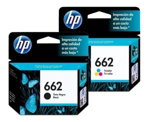 Imagem 2 de 4 de Cartucho Hp 662 Preto + Cartucho Hp 662 Colorido