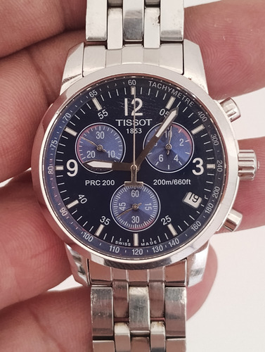 Relógio Tissot Prc 200 T17.1.586.42 Azul Cronógrafo Genuino Prateado Prateado Azul (Usado)