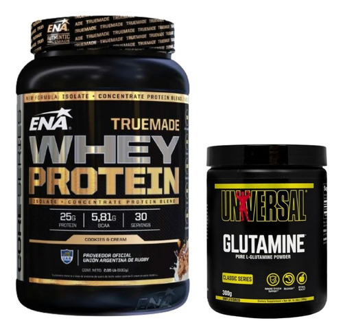 Ena Truemade Whey Protein 2lb + Glutamina Universal 300g 