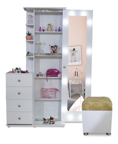 Imagen 1 de 10 de Espejo Hollywood Luces Tipo Camerino + Puff