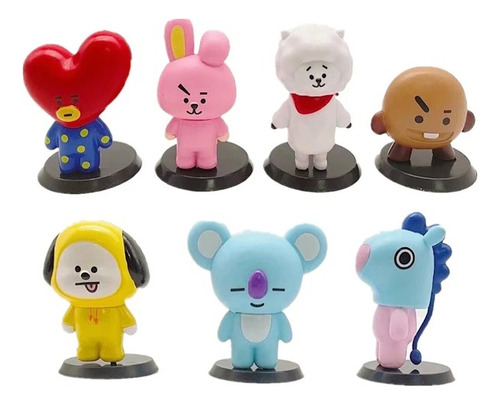 Bts Bangtan Boys Mascotas Colección 7 Figuras En Bolsa