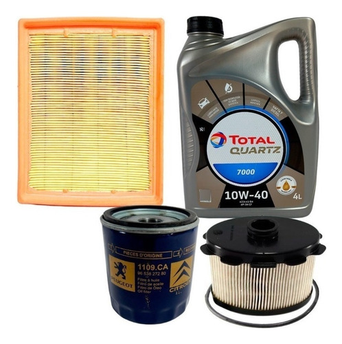 Kit De 3 Filtros Originales + Aceite Peugeot 206 1.9 Diesel