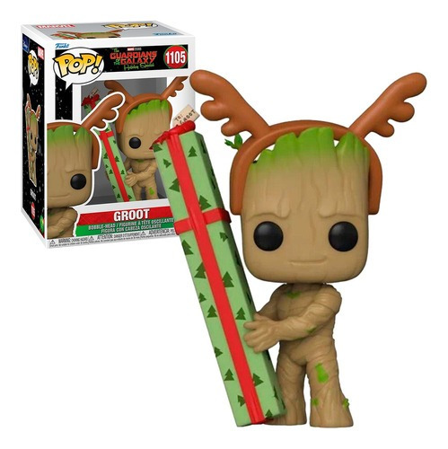 Funko Pop! Groot 64332, da coleção Guardiões da Galáxia, boneco de ação especial de Natal da Marvel #1105