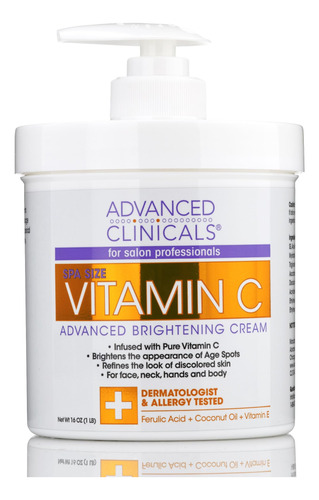 Advanced Clinicals Crema De Vitamina C. Crema Iluminadora A.