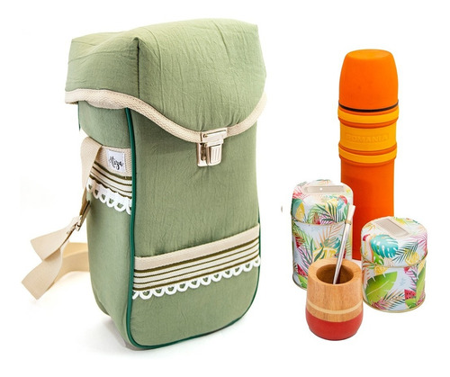 Nuevos Set Materos: Bolso Vintage, 2latas, Termo Acero, Mate