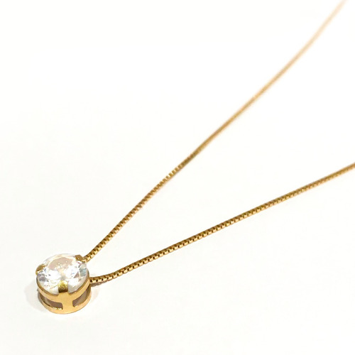 Gargantilha Veneziana 40cm Em Ouro 18k Com Ponto De Luz 5mm Cor Dourado