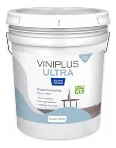 Pintura Blanca, Viniplus Ultra, Sherwin Williams Cubeta 19 L