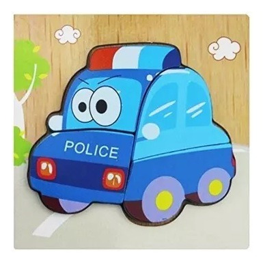 Puzzle Madera Encaje Auto Policial