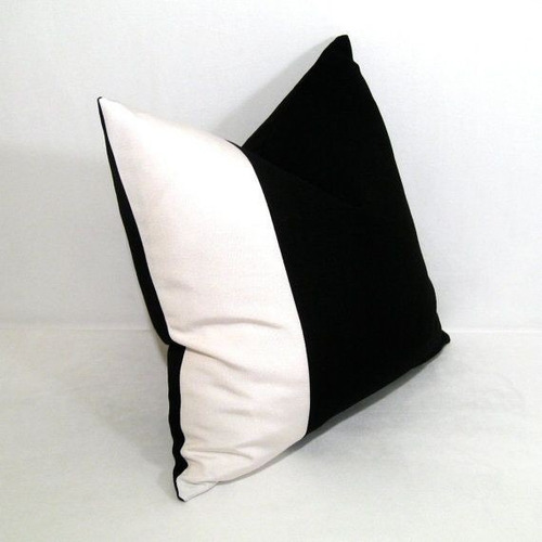 Funda For Cojin Blanco Y Negro Velvet Con Cierre