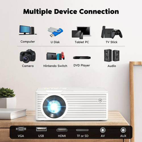 Mini Proyector Con 5g Wifi Y Bluetooth, Proyector Al Aire De