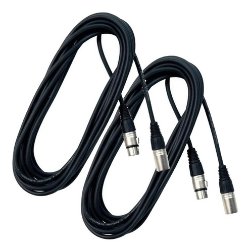 Cable Xlr Macho A Xlr Hembra 6mt Canon Microfono X2 Unidades