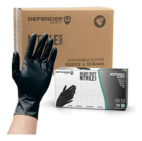 Guantes De Seguridad Negros De Nitrilo. Compatible Con Vario