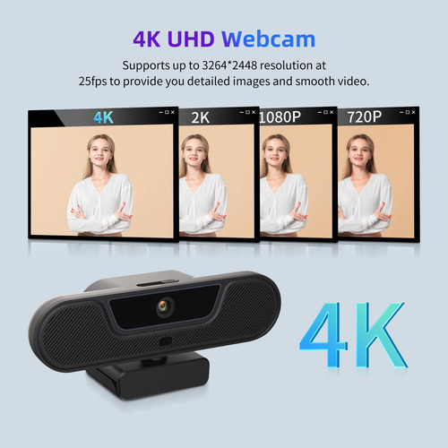 Vizolink 4k Uhd Ptz Pc Camera Con Altavoz Y 4 Micrófonos, De