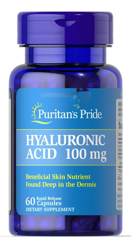 Ácido Hialurónico Puritans Pride 100mg 60 Cápsulas