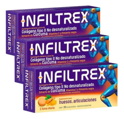 Suplemento en comprimidos Elea  Infiltrex colágeno en caja 30 un pack x 3 u