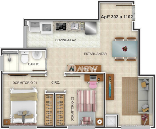 Apartamento À Venda, 54 M² Por R$ 234.970,00 - Centro/ Guarani - Novo Hamburgo/rs - Ap2819