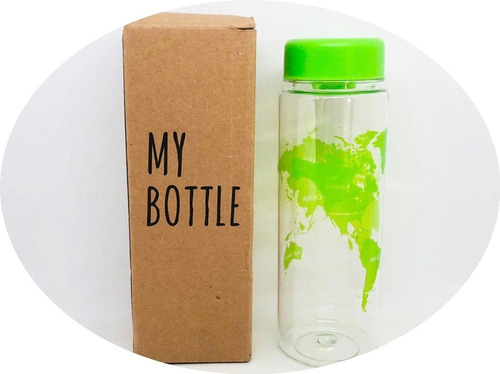 Vaso Botella Mapa Viajeros Mundo Paises Beber Agua