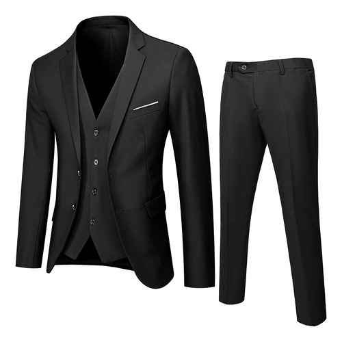 Traje Slim De Tres Piezas Para Hombre Negocio, Fiesta