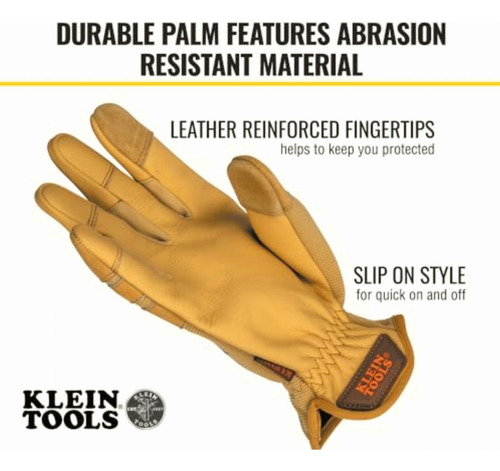 Klein Tools 60606 Guantes de Cuero Multiusos Talla Ch