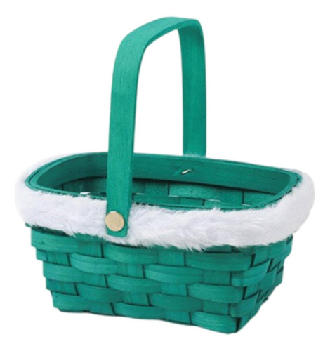 Cesta De Regalo De Navidad, Cesta De Verde Con Embalaje